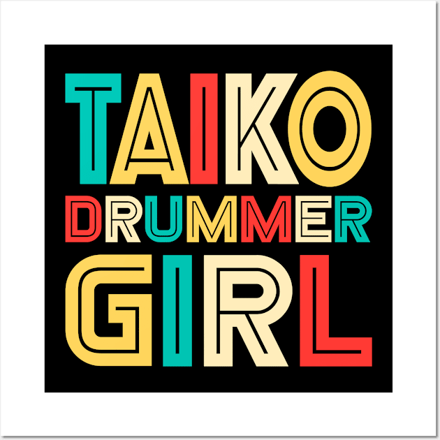 Retro Taiko Drummer Girl Taiko Lover Wall Art by BonnaVida